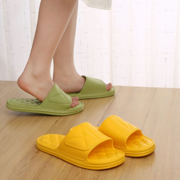 Summer Slippers Plaid Design Bathroom Slippers For Women Shoes - Image 2