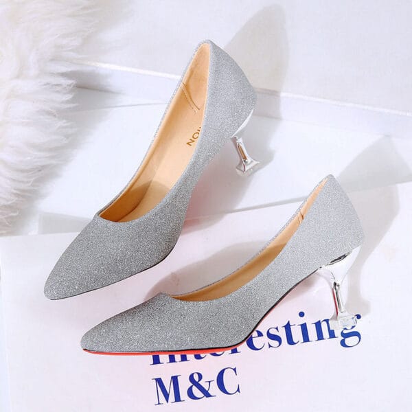 Gradient Sexy Pointed French Stiletto High Heels - Image 3