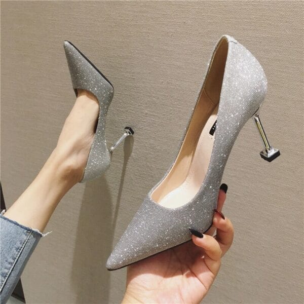 Gradient Sexy Pointed French Stiletto High Heels - Image 5