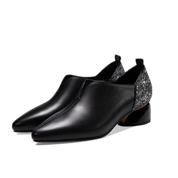 Pointed Thick Heel Moccasins Women's Mid-heel Shoes - Image 6