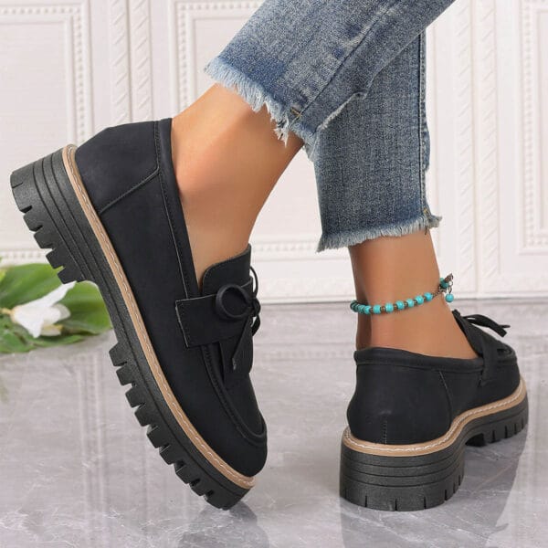 Fashion Buckle Loafers For Women British Style Height-increasing Thick-soled Casual Shoes - Image 5