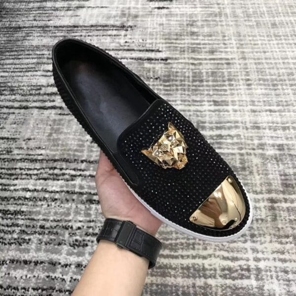 Leather casual loafers with rhinestones - Image 5