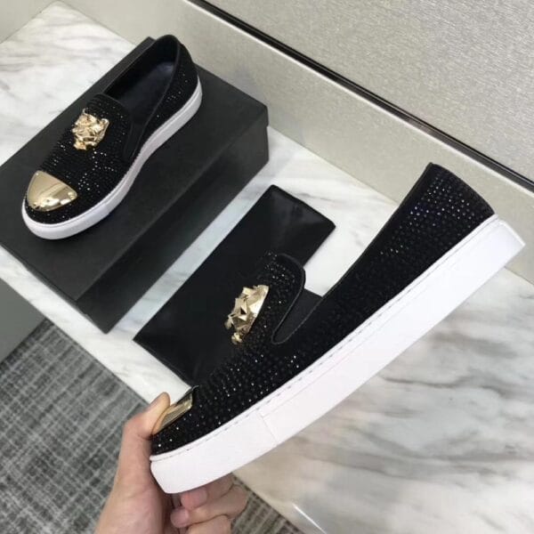 Leather casual loafers with rhinestones - Image 2
