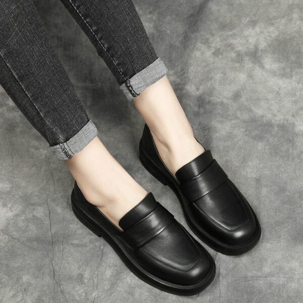 Female British leather loafers