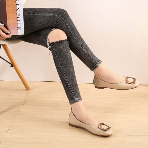 Women's Pumps Square Toe Slip-On Moccasins - Image 3