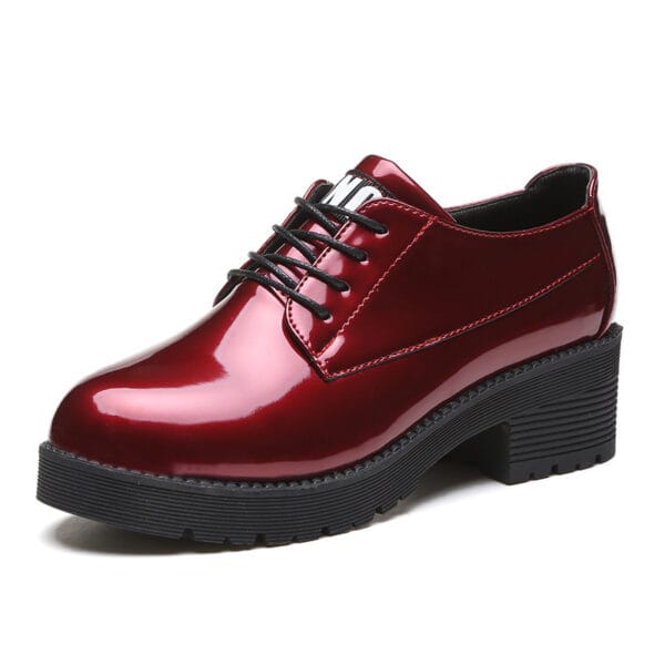 Womens Flats Shoes Oxford Moccasins Pu Leather Brogues Vintage Low - Image 5