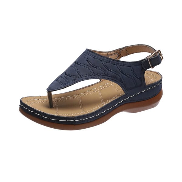 Casual Sandals Women's Wedge Heel Solid Color Flip Flop Sandals - Image 6