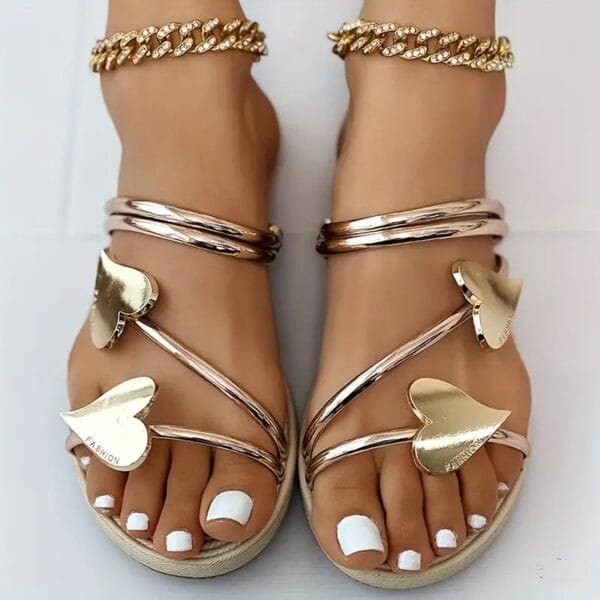 Heart Shape Slippers Summer Flat Love Beach Shoes Women - Image 6