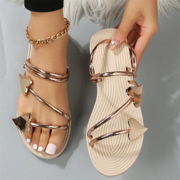 Heart Shape Slippers Summer Flat Love Beach Shoes Women - Image 9