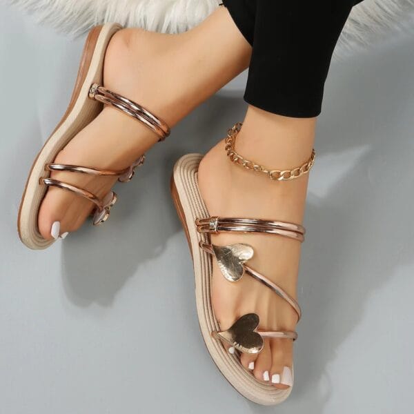 Heart Shape Slippers Summer Flat Love Beach Shoes Women - Image 7